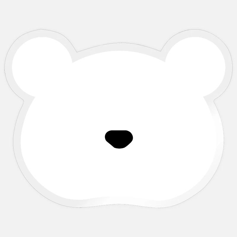 Ours blanc - Sticker taille S (10 x 10 cm) - brillant transparent
