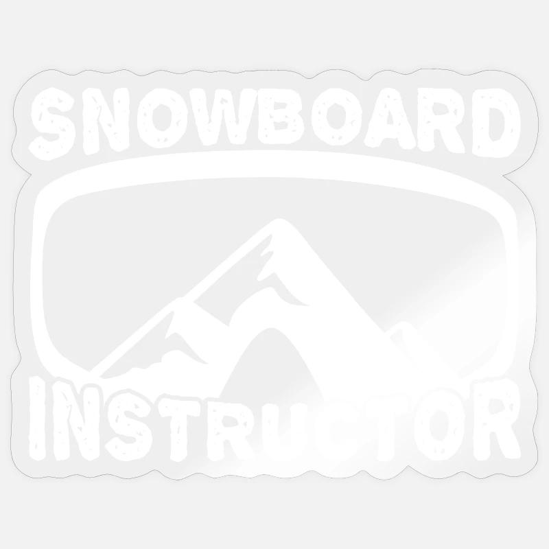 Funny Snowboard Instructor - Sticker size S (10 x 10 cm) - transparent glossy
