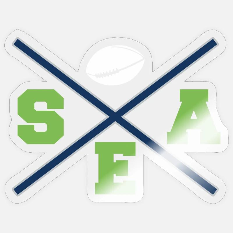 Croix de Seattle - Sticker taille S (10 x 10 cm) - brillant transparent