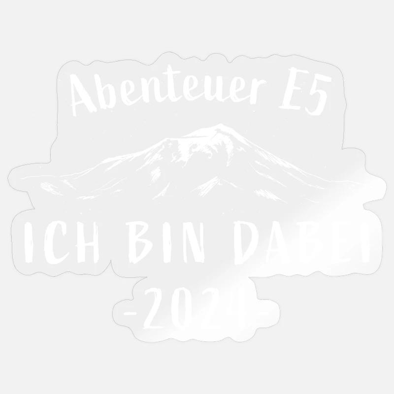 Abenteuer E5 - Ich bin dabei 2024 Alpenüberquerung Sticker Größe S (10 x 10 cm)