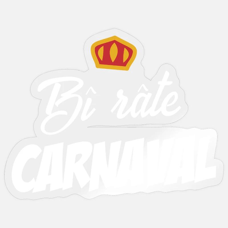 Bi râte Carnaval - Sticker taille S (10 x 10 cm) - brillant transparent