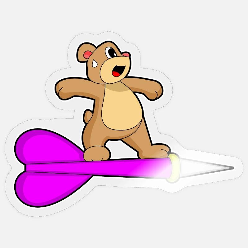 Fléchette d’ours - Sticker taille S (10 x 10 cm) - brillant transparent