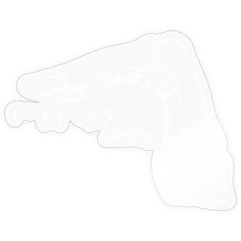 Crimp1 braille weiss - Sticker Größe S (10 x 10 cm) - Transparent glänzend - Vorne