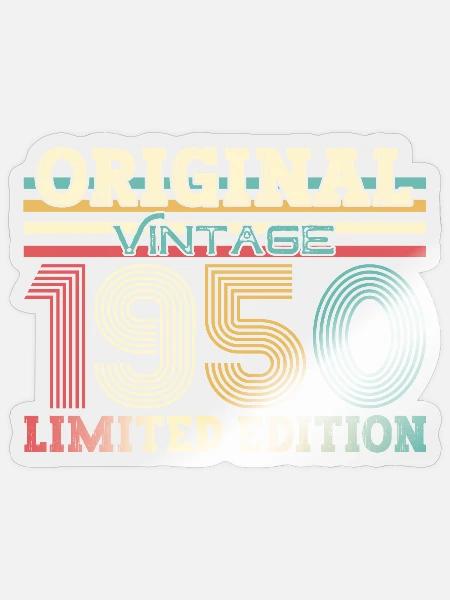 Original 1950 Jahrgang 1950 74. Geburtstag 1950 - Sticker Größe S (10 x 10 cm) - Transparent glänzend