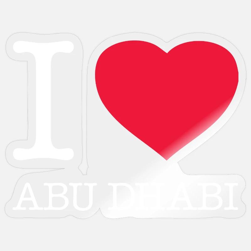 J’ADORE ABU DHABI - Sticker taille S (10 x 10 cm) - brillant transparent