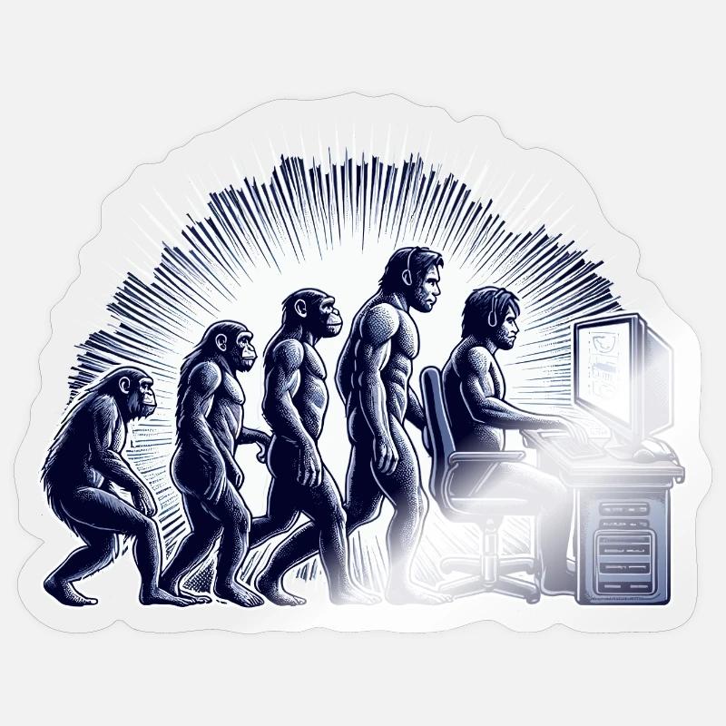 GAMING EVOLUTION - Sticker Größe S (10 x 10 cm) - Transparent glänzend