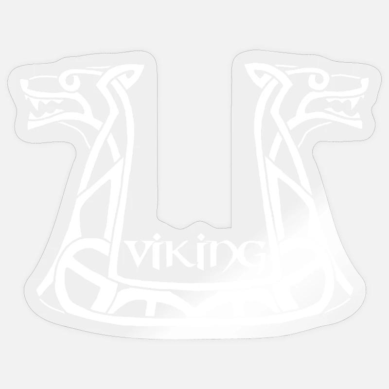 Weißer Wikinger-Drache - Sticker Größe S (10 x 10 cm) - Transparent glänzend