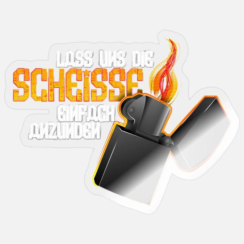 Allumons la merde ! - Sticker taille S (10 x 10 cm) - brillant transparent