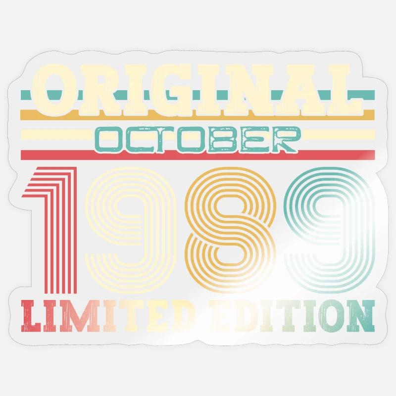 35e anniversaire Original octobre 1989 Volume 89 Sticker taille S (10 x 10 cm)