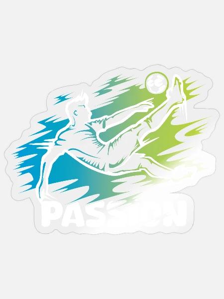 Passion – Fußball-Design für echte Kicker - Sticker Größe S (10 x 10 cm) - Transparent glänzend
