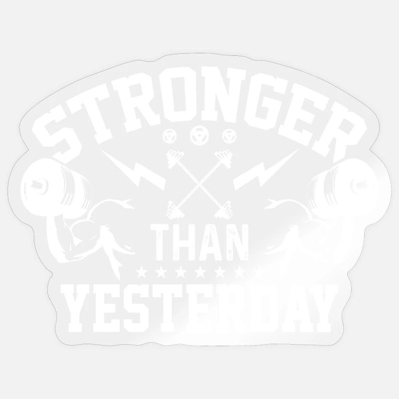 Plus fort qu’hier - Sticker taille S (10 x 10 cm) - brillant transparent