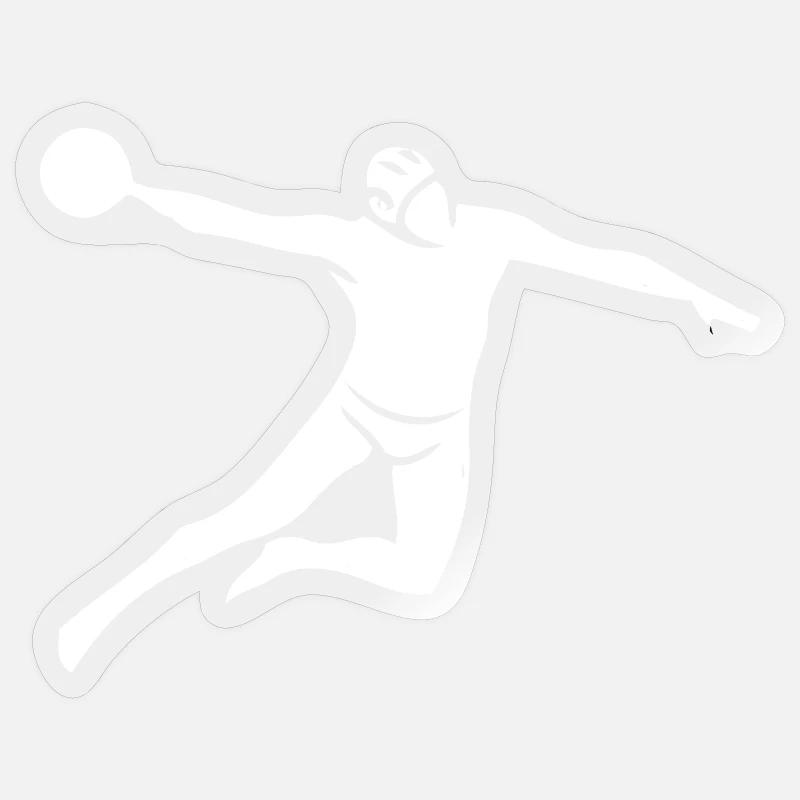 Lancer de puissance de water-polo - Sticker taille S (10 x 10 cm) - brillant transparent