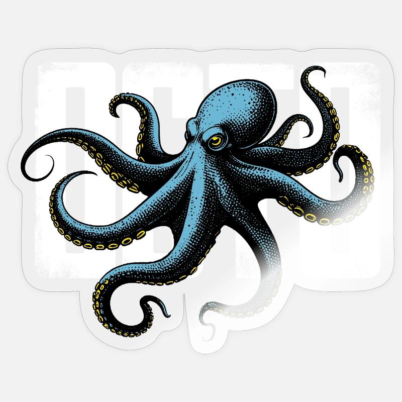 Pieuvre Stylisée Sticker taille S (10 x 10 cm)