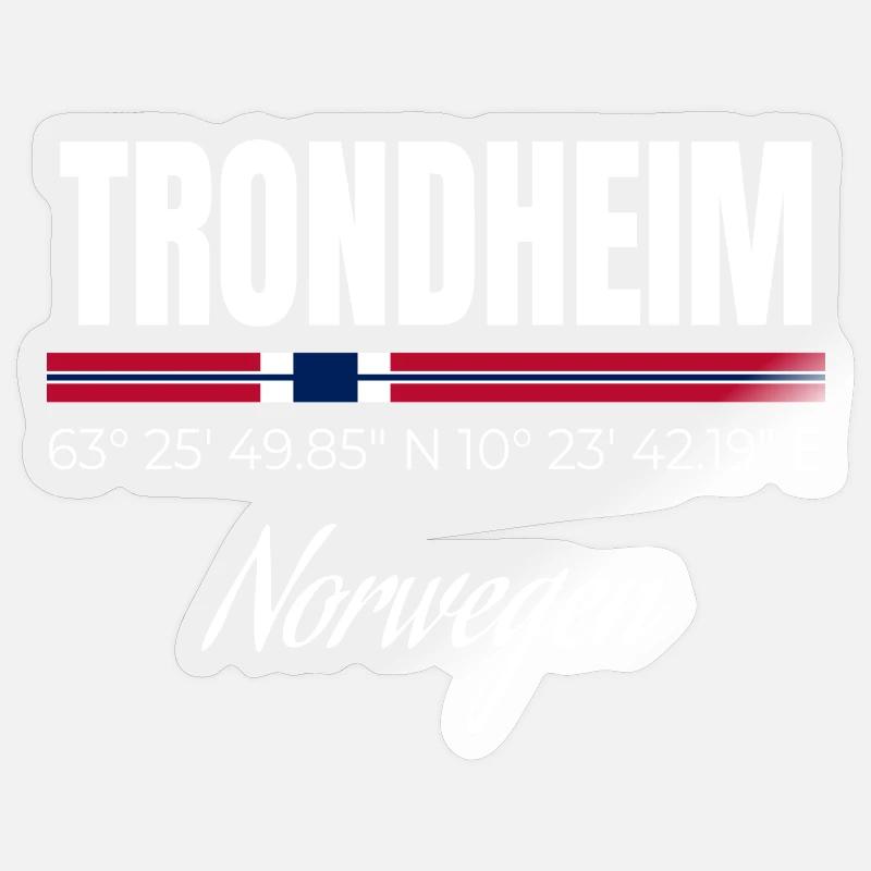 Trondheim - Sticker Größe S (10 x 10 cm) - Transparent glänzend