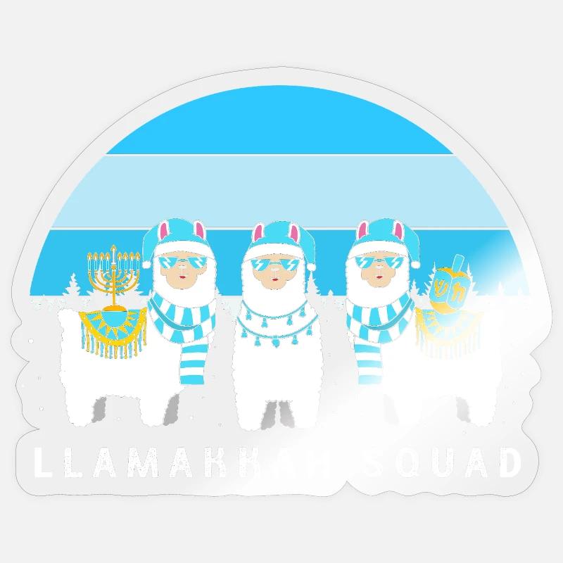 Hanoukka Hanoukka Hanoucca - Sticker taille S (10 x 10 cm) - brillant transparent
