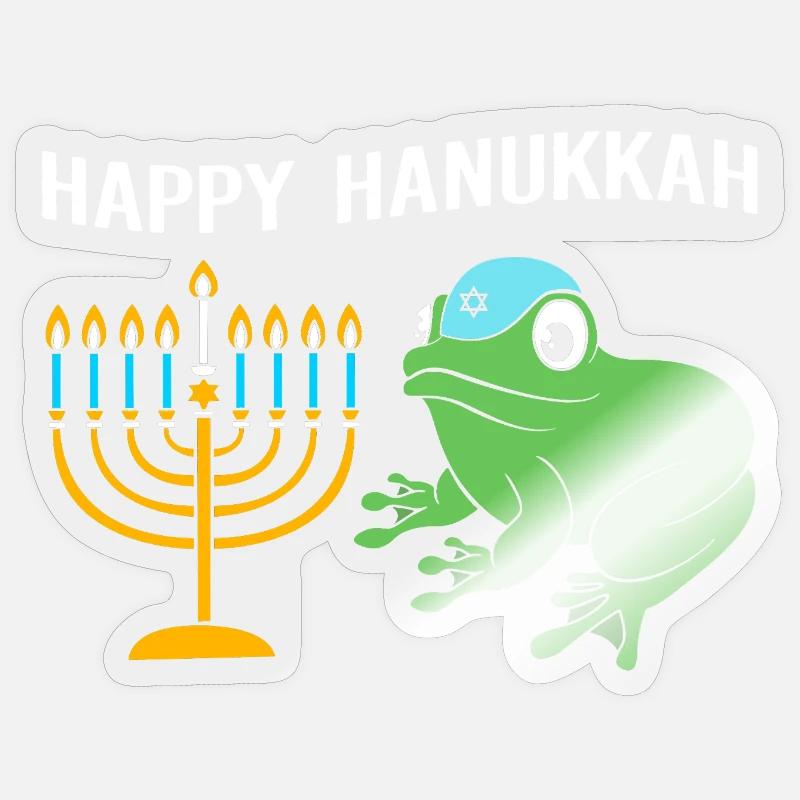 Hanoukka Hanoukka Hanoukka Grenouille Sticker taille S (10 x 10 cm)