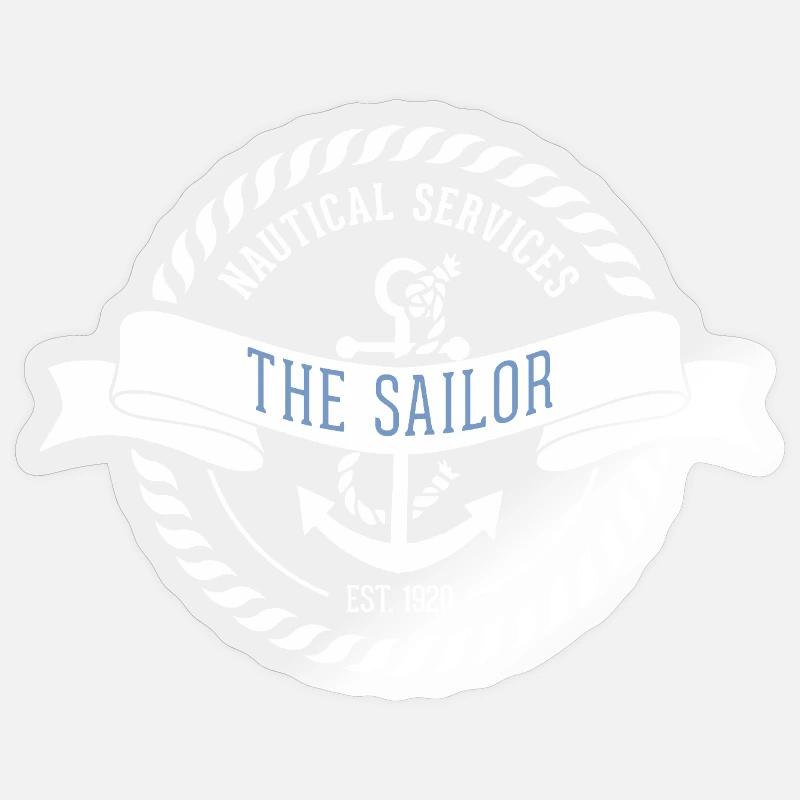Nautic Design Sailor Emblem Nautical Patch Sticker size S (10 x 10 cm)