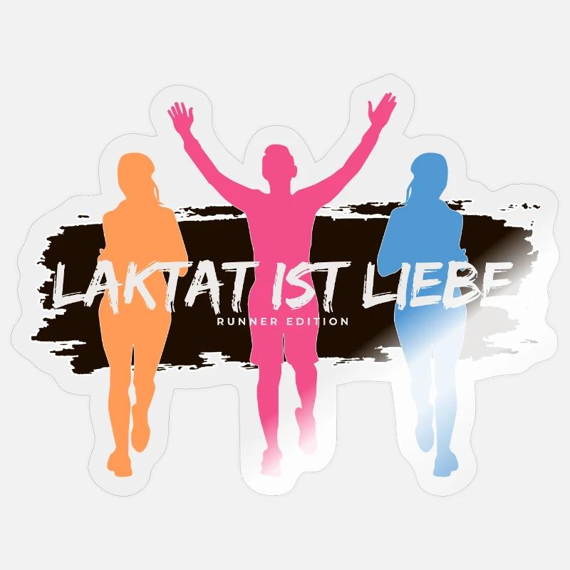 Lactate, c’est l’amour – Édition Runner - Sticker taille S (10 x 10 cm) - brillant transparent