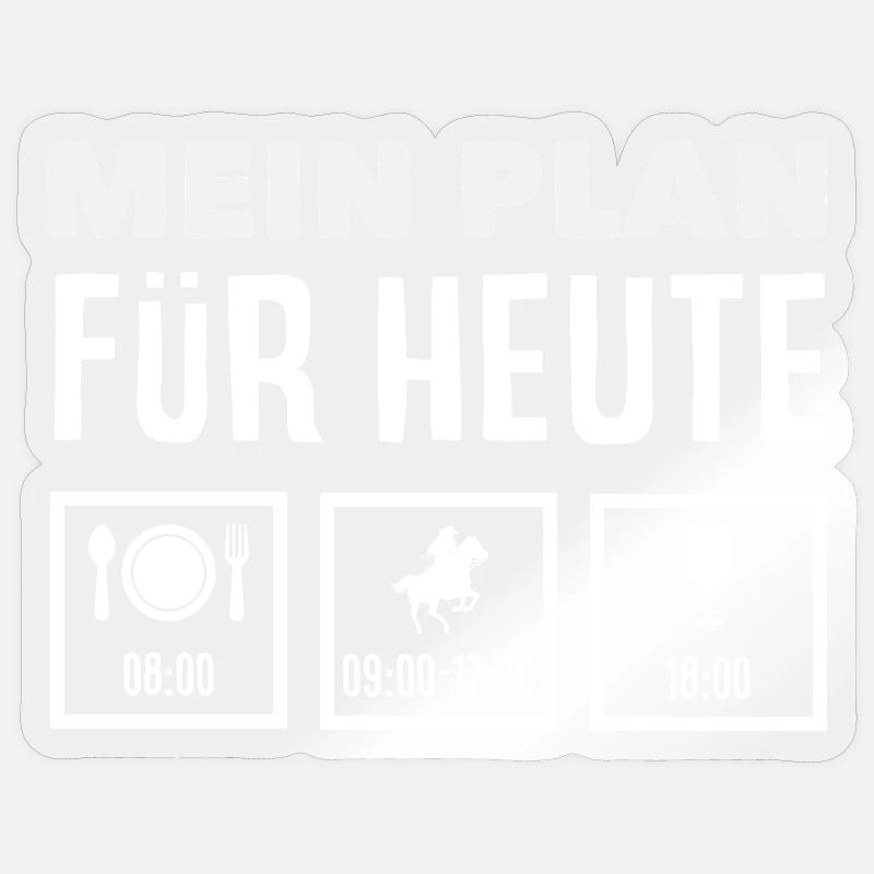 Mein Plan Heute Pferdemädchen Reiten Ponyfans - Sticker Größe S (10 x 10 cm) - Transparent glänzend
