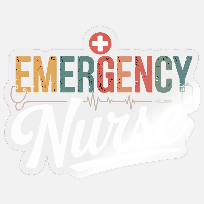 Conception d’urgence pour infirmières d’urgence - Sticker taille S (10 x 10 cm) - brillant transparent
