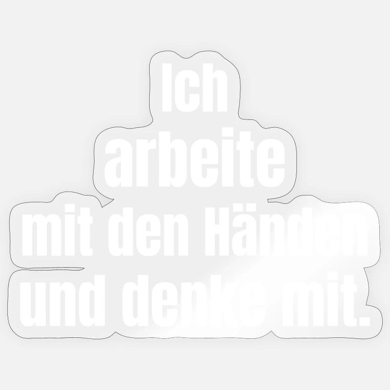 Hands Working Thinking Typography Sticker size S (10 x 10 cm)