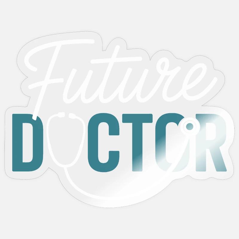 Future conception du stéthoscope Doctor - Sticker taille S (10 x 10 cm) - brillant transparent