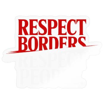 Respecter les frontières Respecter les gens - Groenland - Sticker taille S (10 x 10 cm) - brillant transparent - Devant