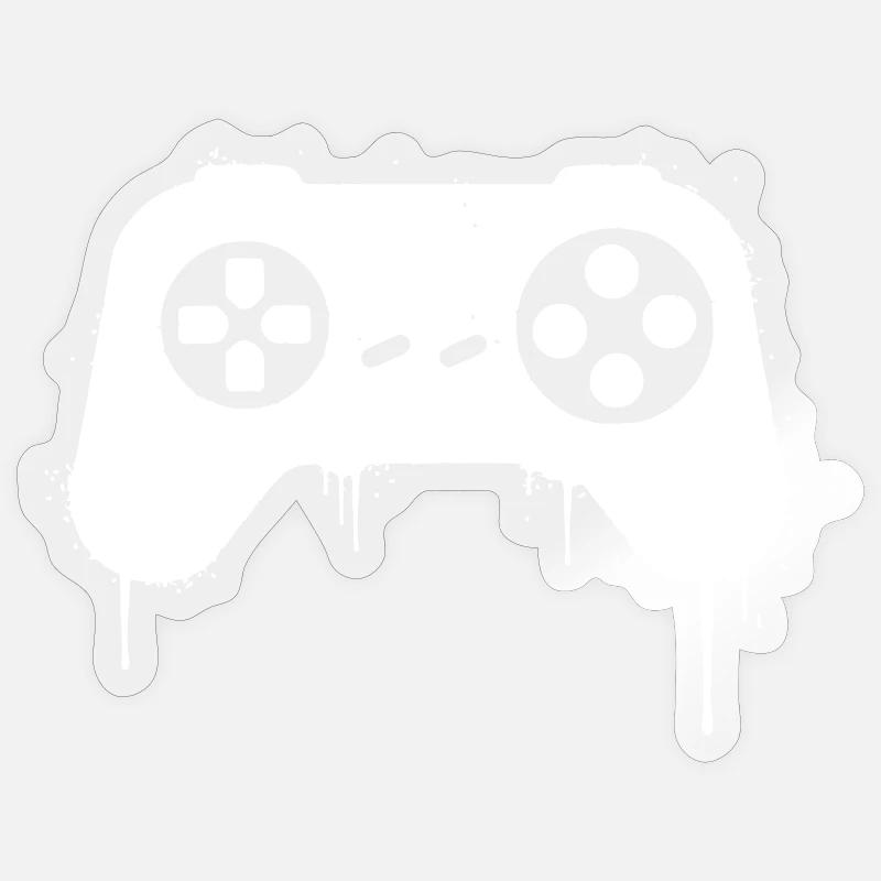 Gamepad Graffiti Drops - Sticker size S (10 x 10 cm) - transparent glossy