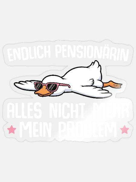Pensionärin Gans mit Sonnenbrille - Pension - Sticker Größe S (10 x 10 cm) - Transparent glänzend