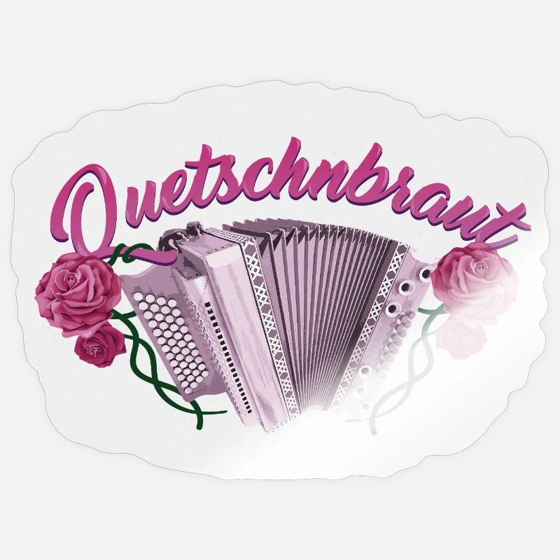Squeeze Bride - Harmonica with Roses - Sticker size S (10 x 10 cm) - transparent glossy