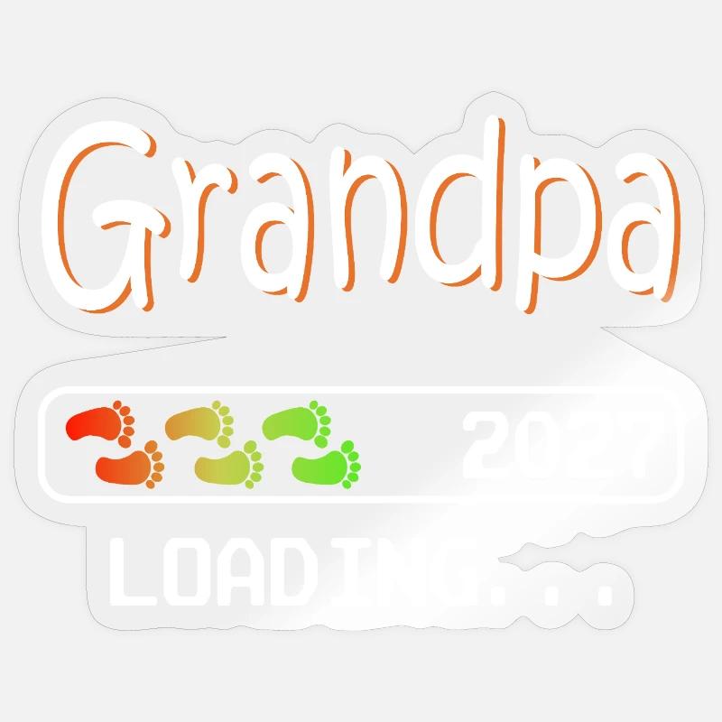 Werdender Opa 2027 loading zukünftiger Großvater - Sticker Größe S (10 x 10 cm) - Transparent glänzend