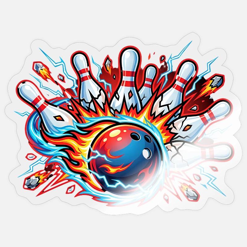 Bowling - Sticker taille S (10 x 10 cm) - brillant transparent