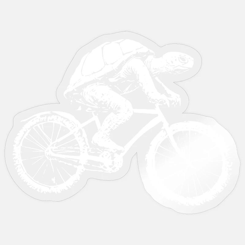 Bicycle Turtle - Sticker size S (10 x 10 cm) - transparent glossy