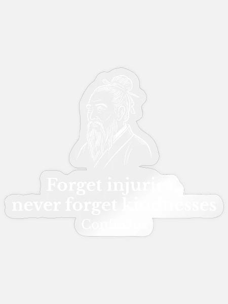 Konfuzius-Zitat über Freundlichkeit - Sticker Größe S (10 x 10 cm) - Transparent glänzend