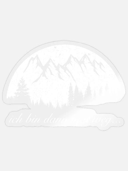 Wandern, ich bin dann mal weg - Sticker Größe S (10 x 10 cm) - Transparent glänzend