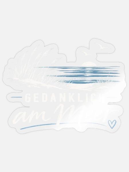 Gedanklich am Meer - Sticker Größe S (10 x 10 cm) - Transparent glänzend