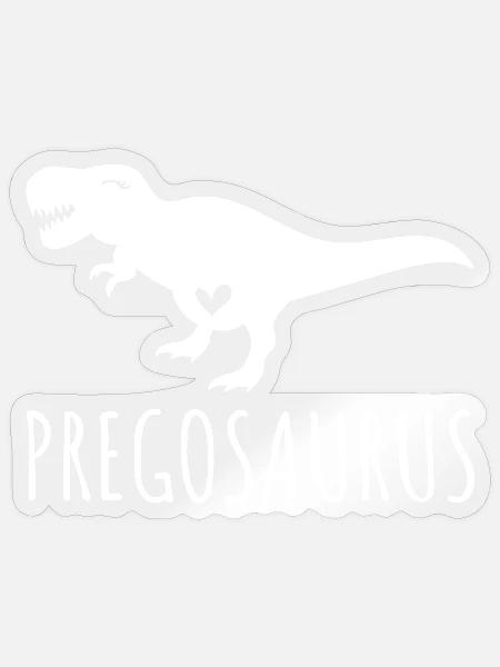 Pregosaurus Schwangerschaft Dino Werdende Mama - Sticker Größe S (10 x 10 cm) - Transparent glänzend