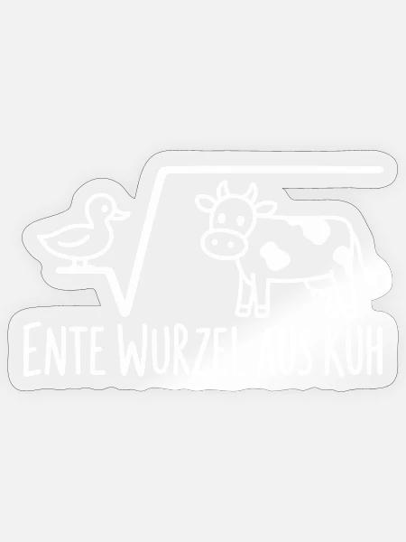 Ente Wurzel aus Kuh - Sticker Größe S (10 x 10 cm) - Transparent glänzend