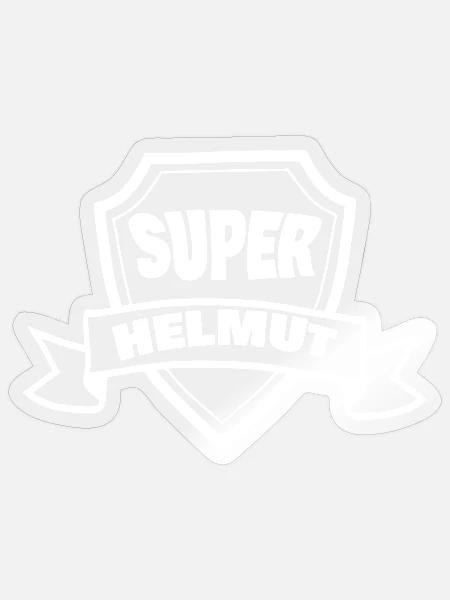 Helmut als Wappen - Sticker Größe S (10 x 10 cm) - Transparent glänzend