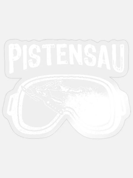 Pistensau Ski Schneemobil Snowmobil Wintersport - Sticker Größe S (10 x 10 cm) - Transparent glänzend
