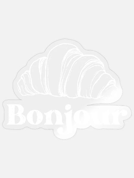 Bonjour - Sticker Größe S (10 x 10 cm) - Transparent glänzend