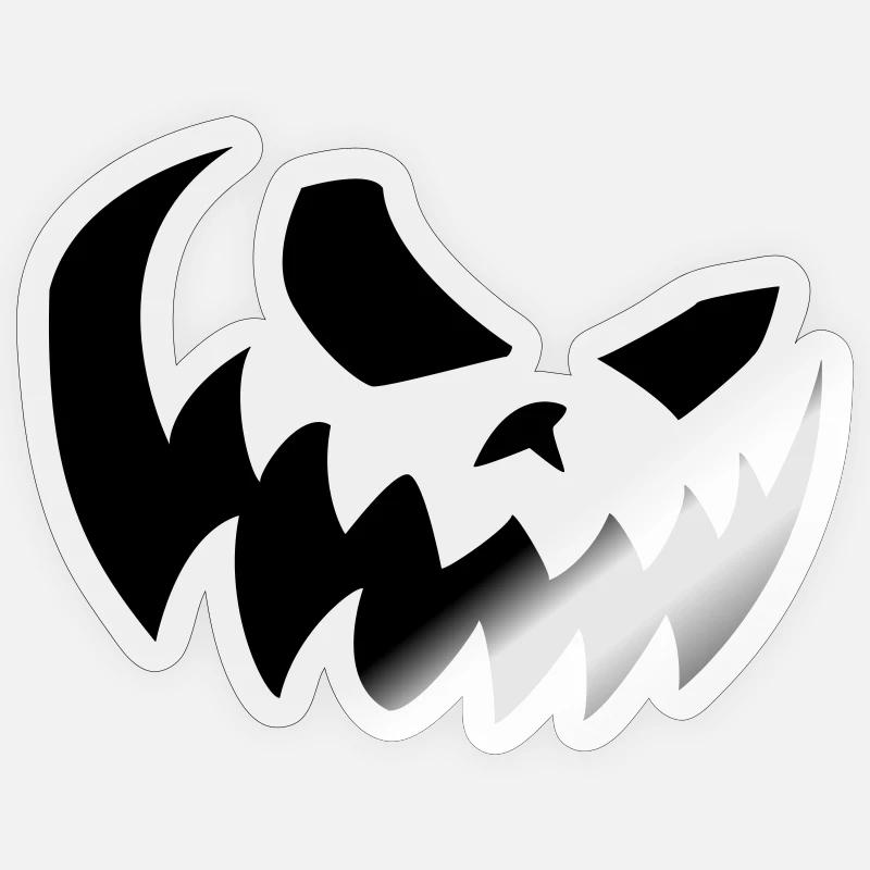 Halloween smile - Sticker taille S (10 x 10 cm) - brillant transparent