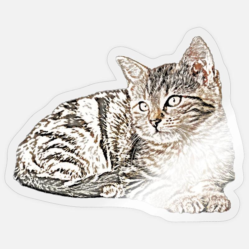 Süsse katze Sticker Größe S (10 x 10 cm)