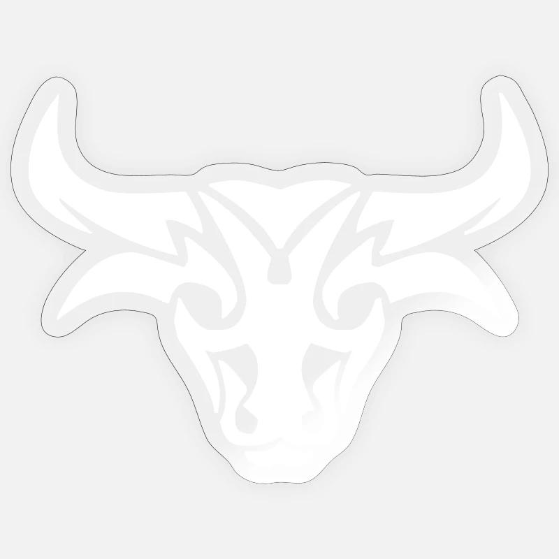 Conception de taureau - Sticker taille S (10 x 10 cm) - brillant transparent