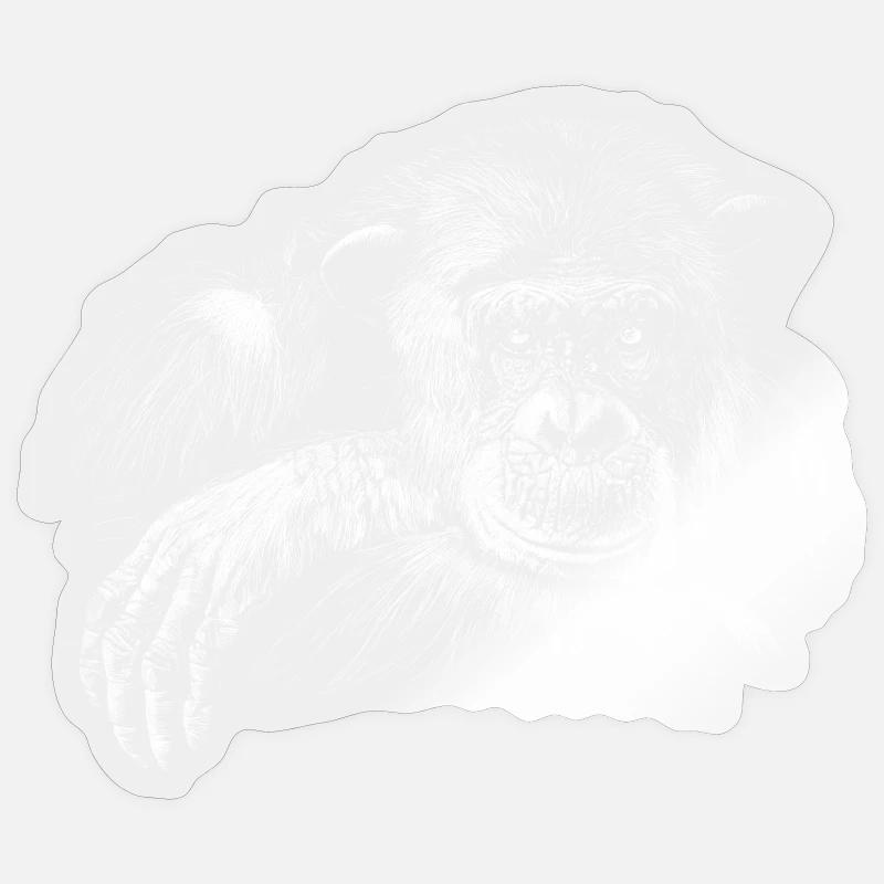 Affe - Sticker Größe S (10 x 10 cm) - Transparent glänzend