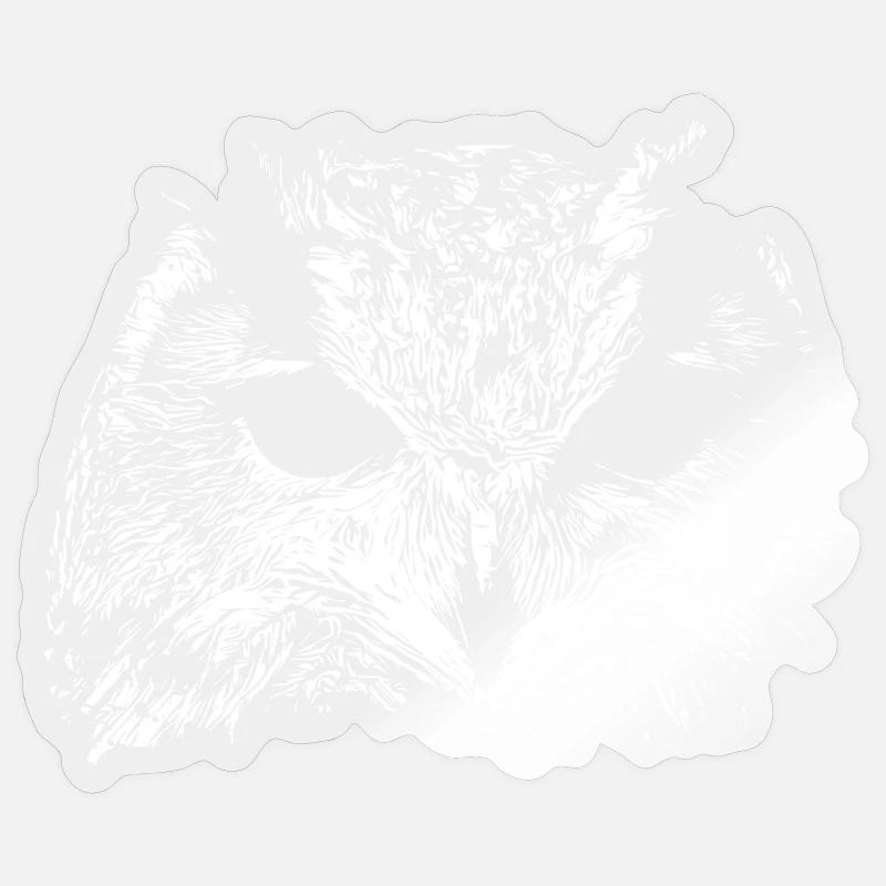 Gruselige Eule - Sticker Größe S (10 x 10 cm) - Transparent glänzend