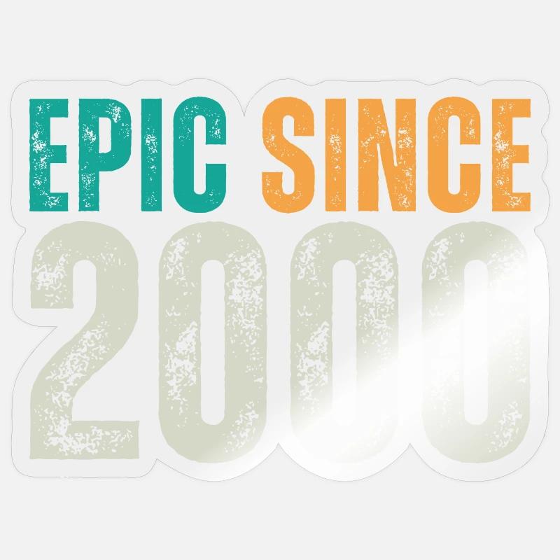 Episch seit 2000 - Retro Geburtstagsspruch Sticker Größe S (10 x 10 cm)