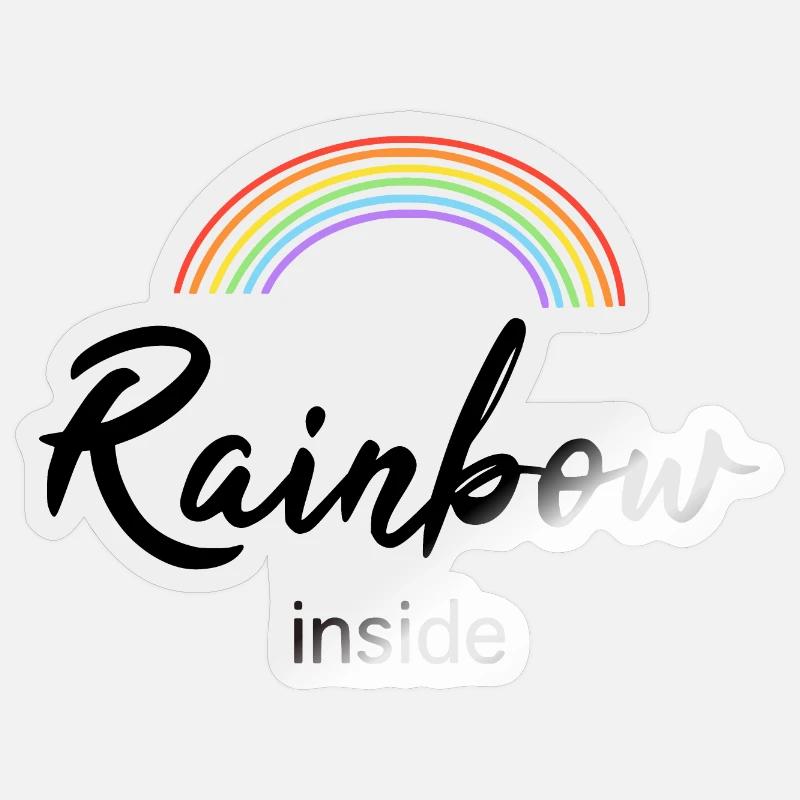 Rainbow inside Sticker Größe S (10 x 10 cm)