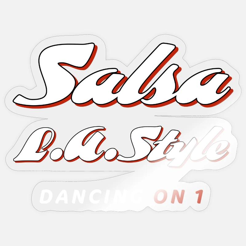 Salsa LA Style Dancing sur 1 blanc Sticker taille S (10 x 10 cm)