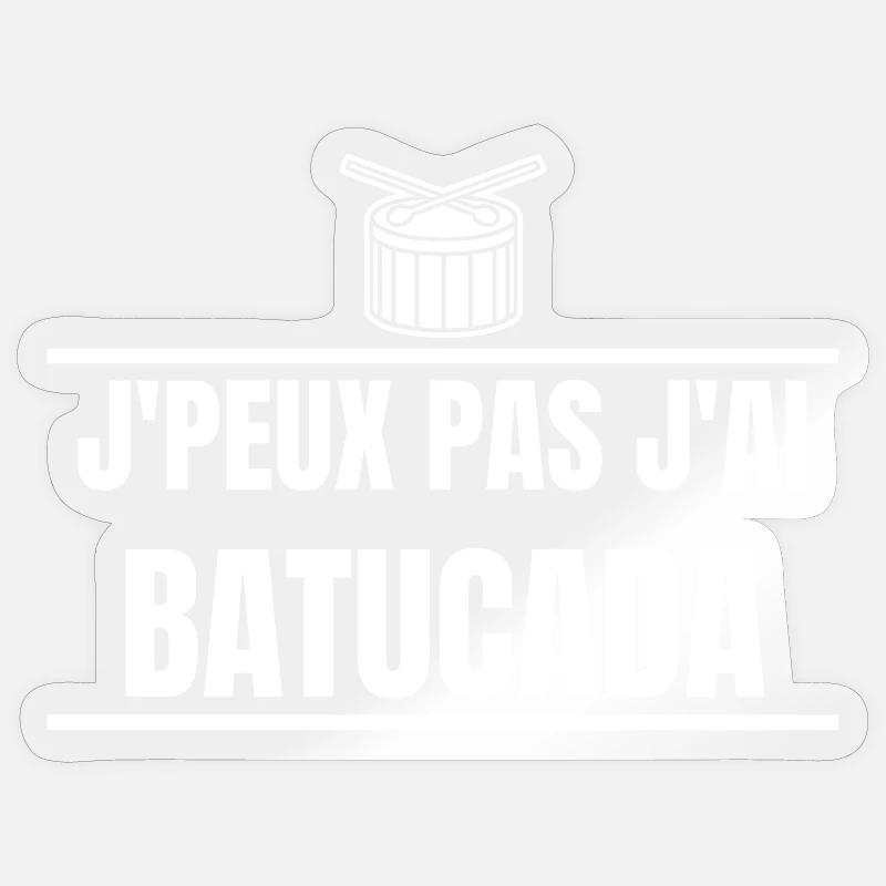 batucada, samba, carnaval de rio, percussion - Sticker taille S (10 x 10 cm) - brillant transparent